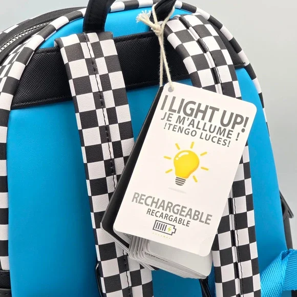 Loungefly Disney Pixar Cars Lightning McQueen Dinoco Light-Up Mini Backpack - Picture 9 of 9